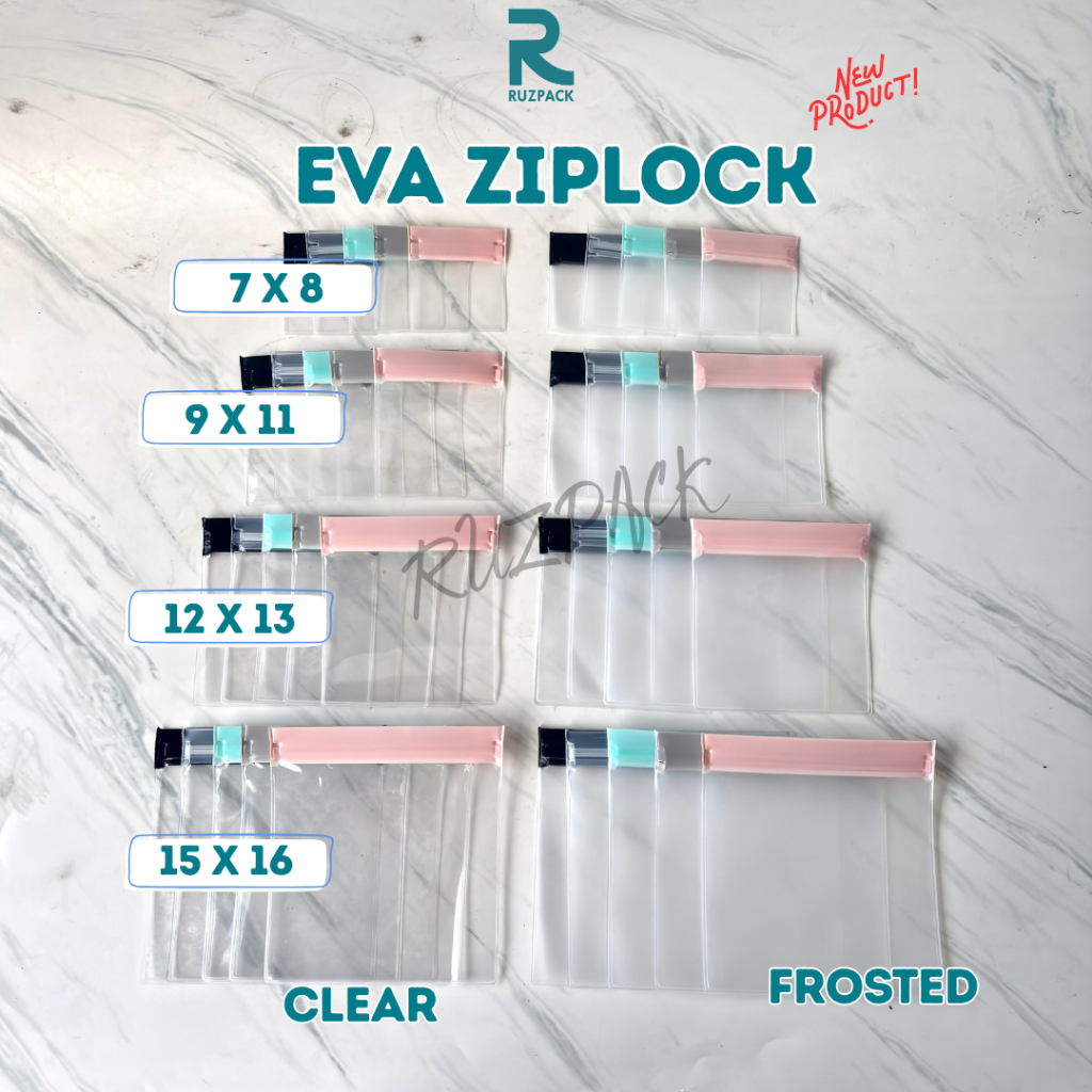 Ruzpack - Eva Ziplock Mini Storage Bag FROSTED & CLEAR