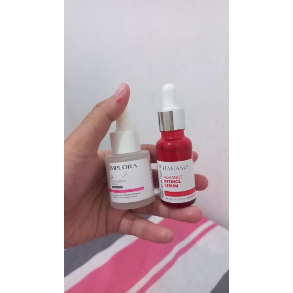 preloved serum retinol hanasui + implora (isi msh banyak)