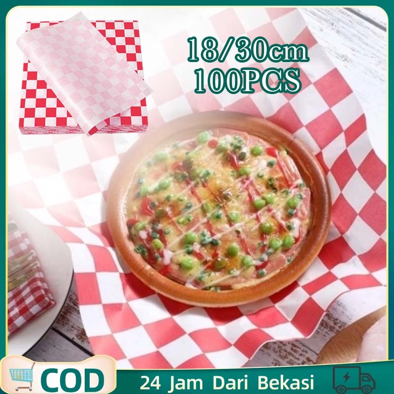 100Pcs Kertas Kue Kertas Bungkus Roti Sandwich Kertas Roti Motif Lucu 18x18/30x30cm Kertas Roti Cokl