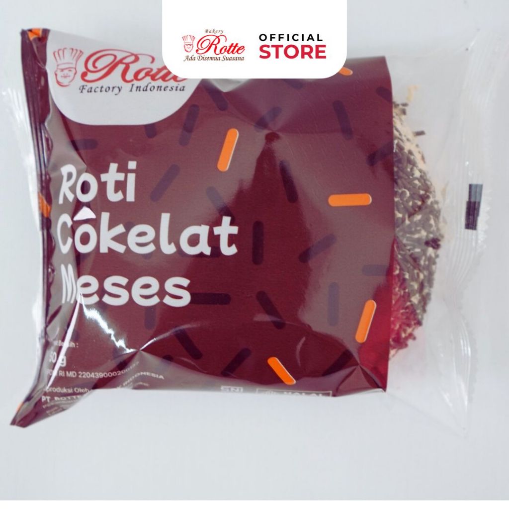 Roti Coklat Spesial Satuan Rasa Coklat Meses Asli Pekanbaru Rotte Bakery Ukuran 50 Gram