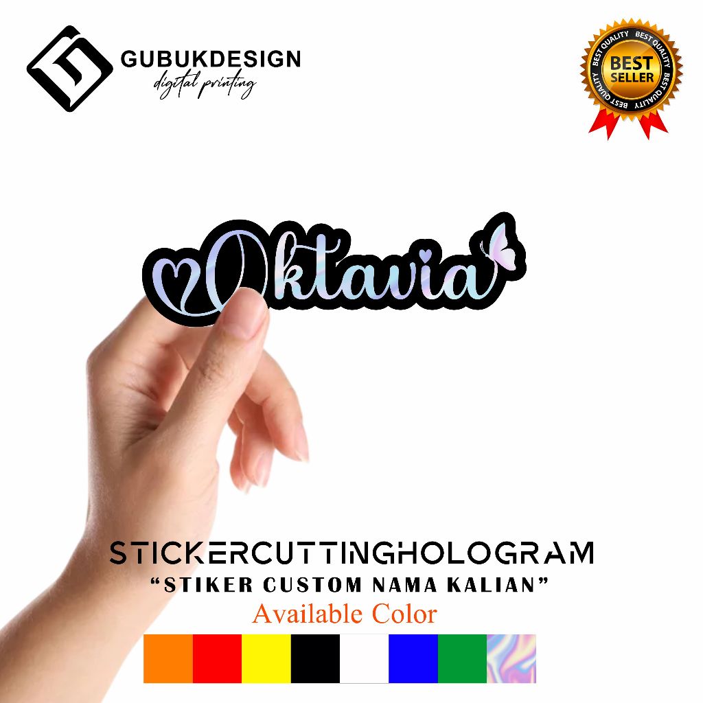 Stiker Cutting Logo Timbul Request Nama / Sticker Nama Sendiri Buat Body Motor Ukuran 29 x 8 cm