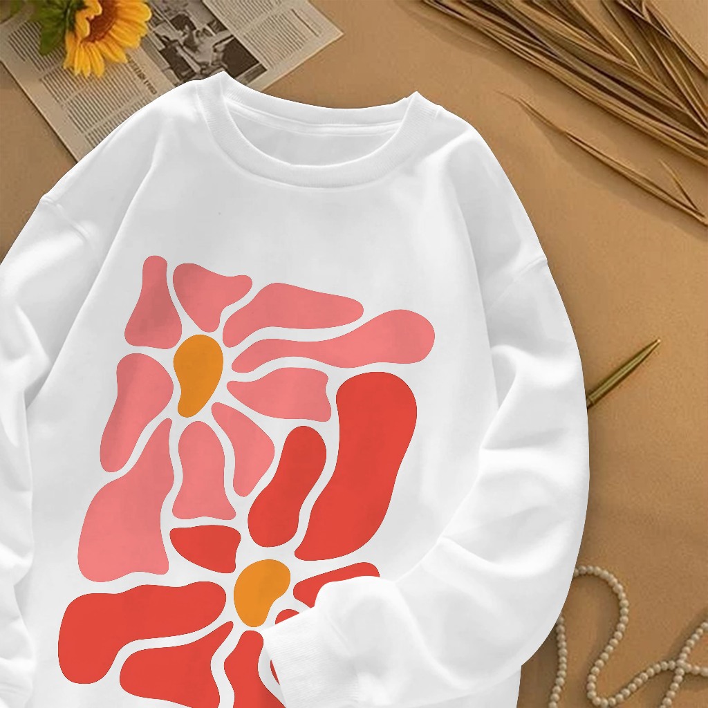 Marvee Arvella - Kaos Lengan Panjang Model Kerut I Atasan Wanita Putih Tops - Blouse Korean Style