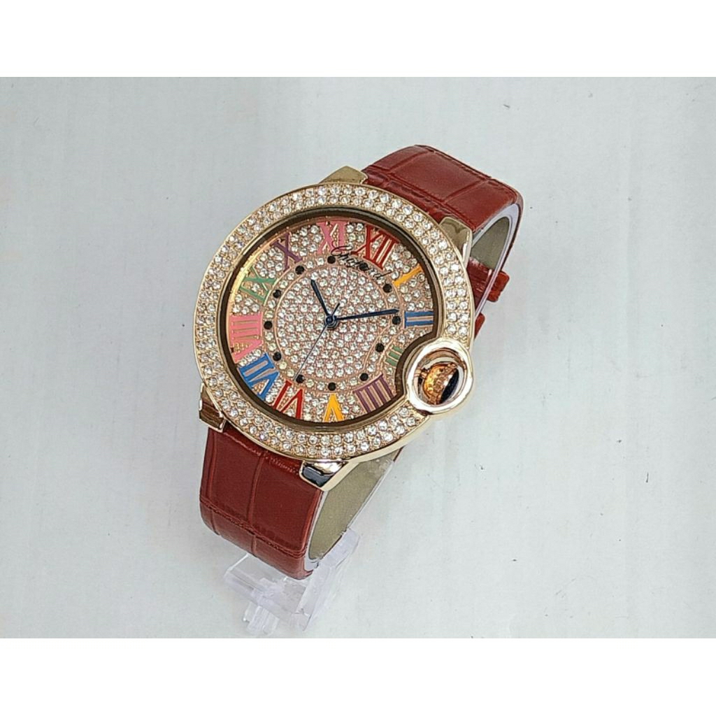 Jam Tangan Wanita ChopardFullmataTalikulitRomawi warna warni