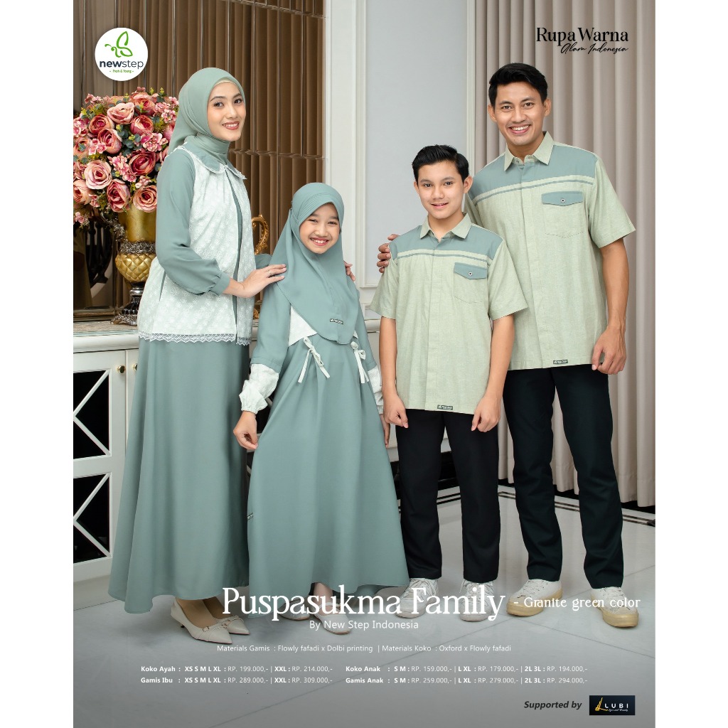 SARIMBIT HARI RAYA 2026 TERBARU PUSPASUKMA SAGE BY NEW STEP LUBI - SERAGAM FAMSET COUPLE DEWASA REMA