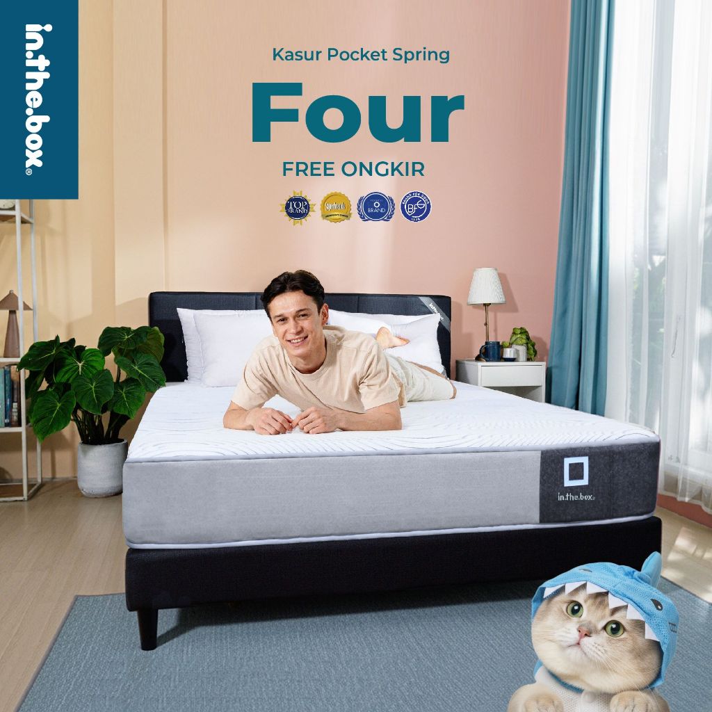 Kasur INTHEBOX Four - Gratis Bantal | Ukuran 90x200, 100x200, 120x200, 140x200, 160x200, 180x200, & 