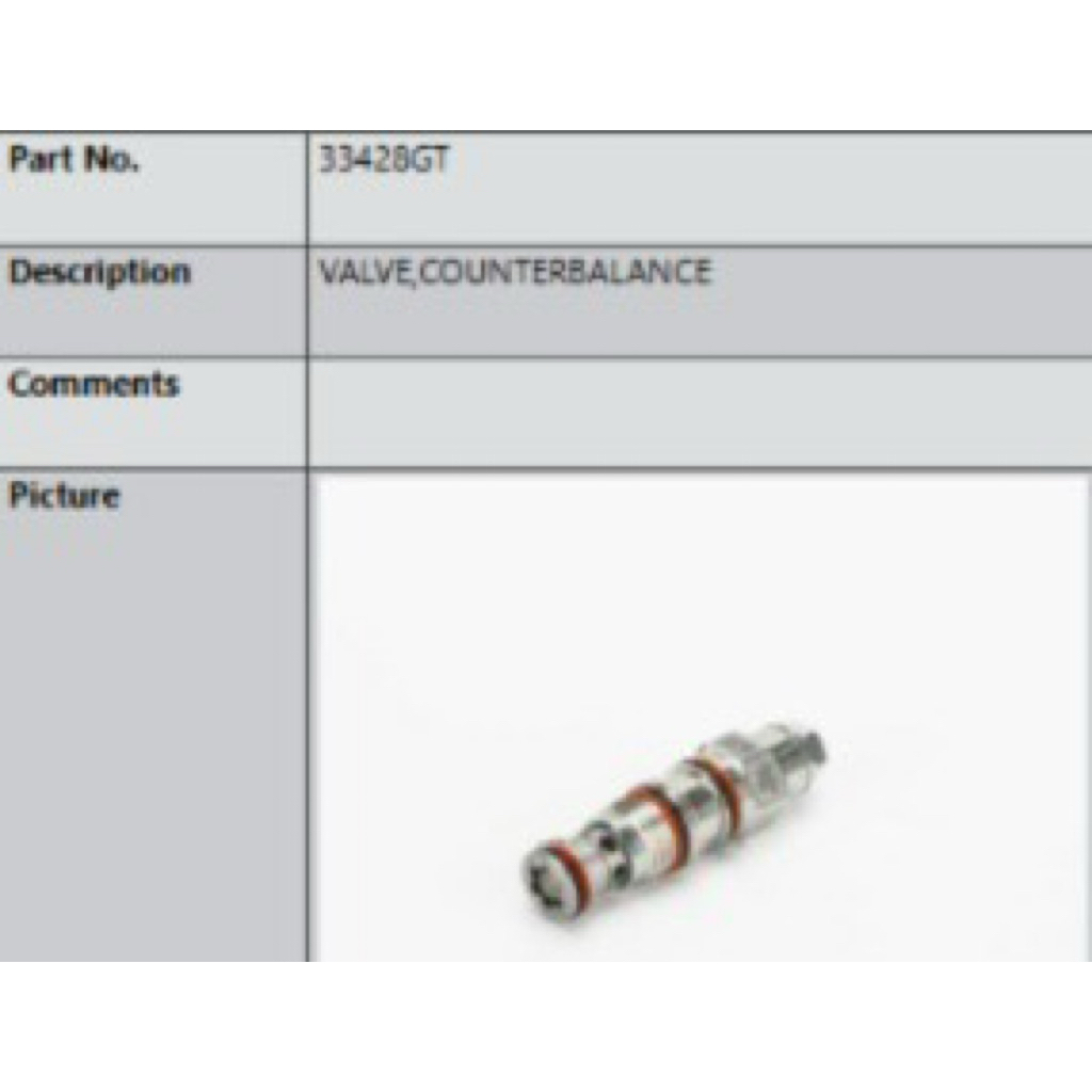 VALVE GENIE - Valve, Couterbalance Genie Z80/60 Pn 33428