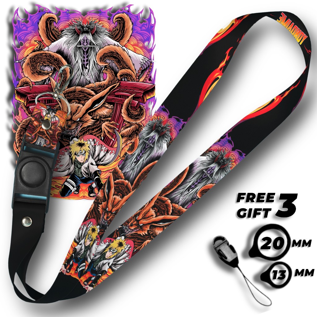 YONDAIME ANIME NARUTO LANYARD PREMIUM GANTUNGAN HP GANTUNGAN KUNCI