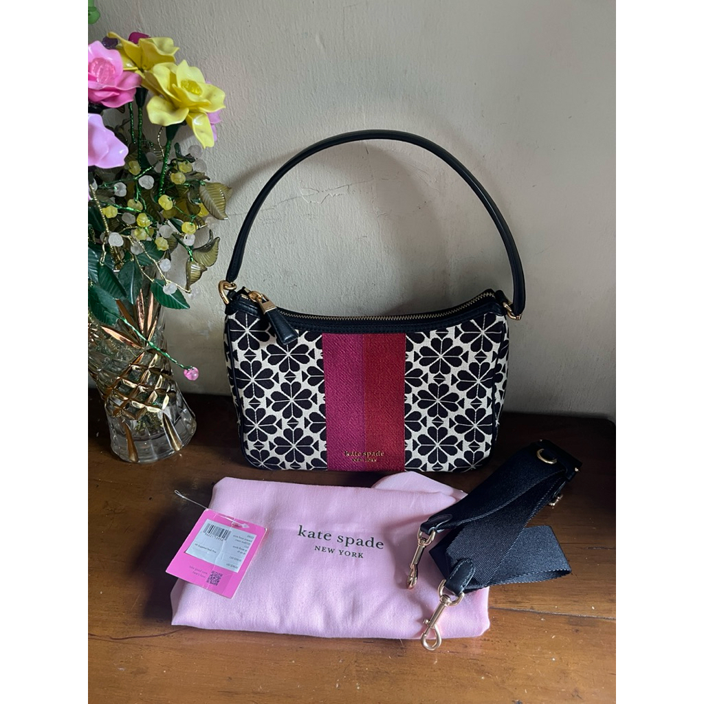 Preloved Bag Kate Spade Flower Jacquard Cream Multi