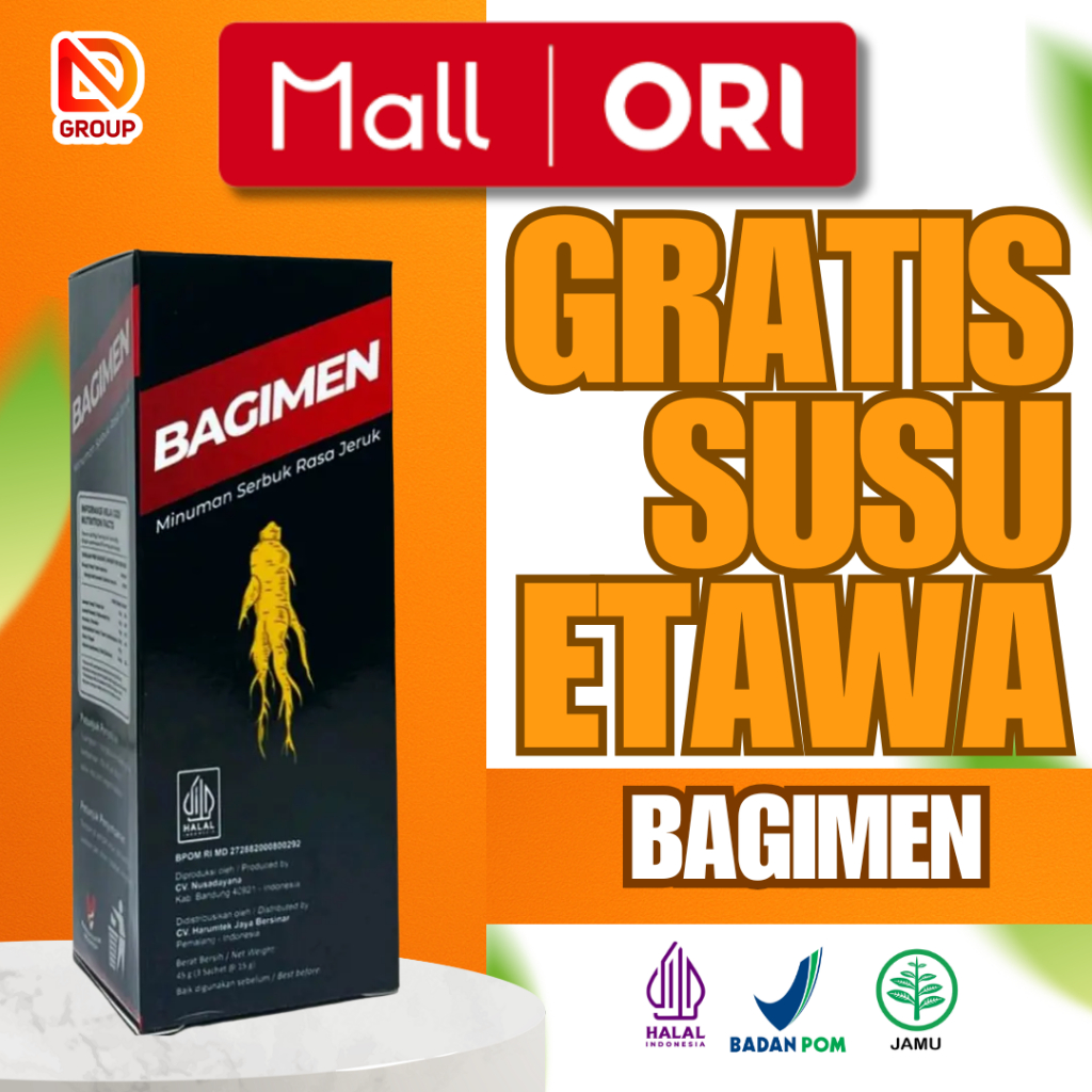 BAGIMEN Original Suplemen Serbuk Rasa Jeruk – Penambah Stamina & Vitalitas Pria