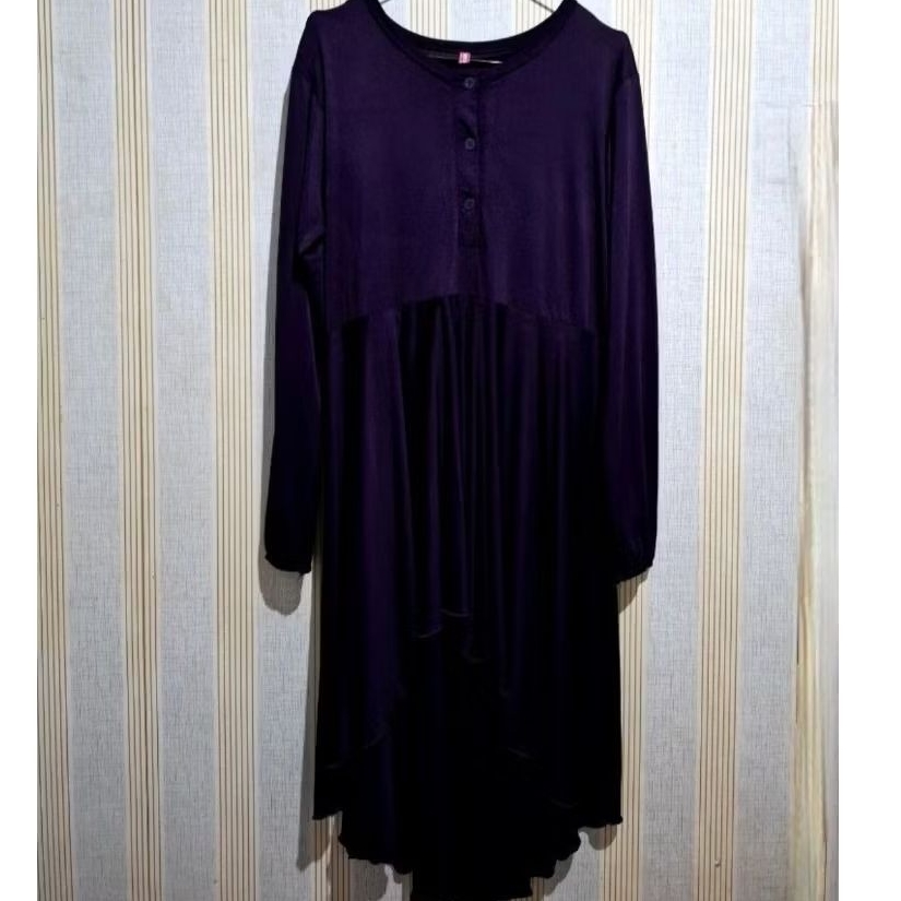 NET* ATASAN BLOUSE TUNIK WANITA UNGU TUA