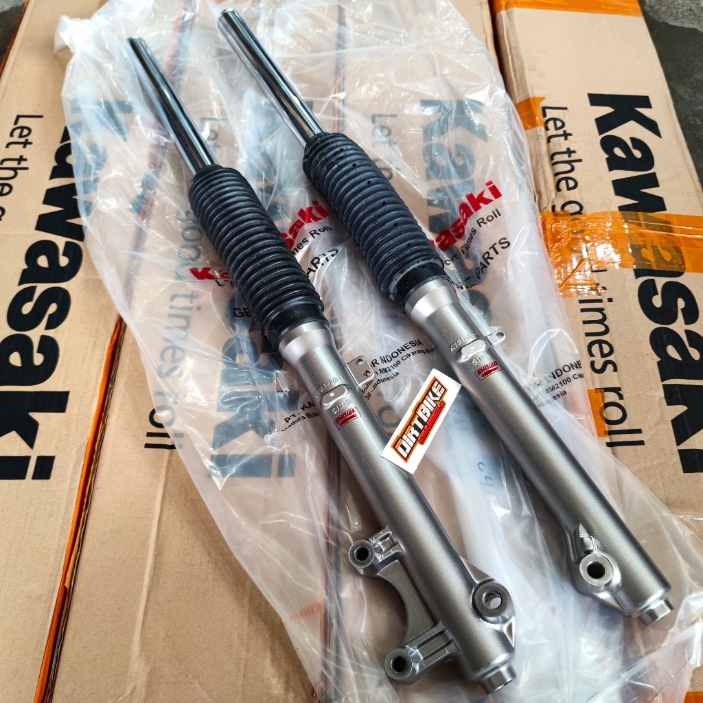 SHOCK DEPAN TELE KLX 150 L Long Set Kanan Kiri ORIGINAL KAWASAKI DTRACKER KLX 150 S L G SHOWA SIM 5