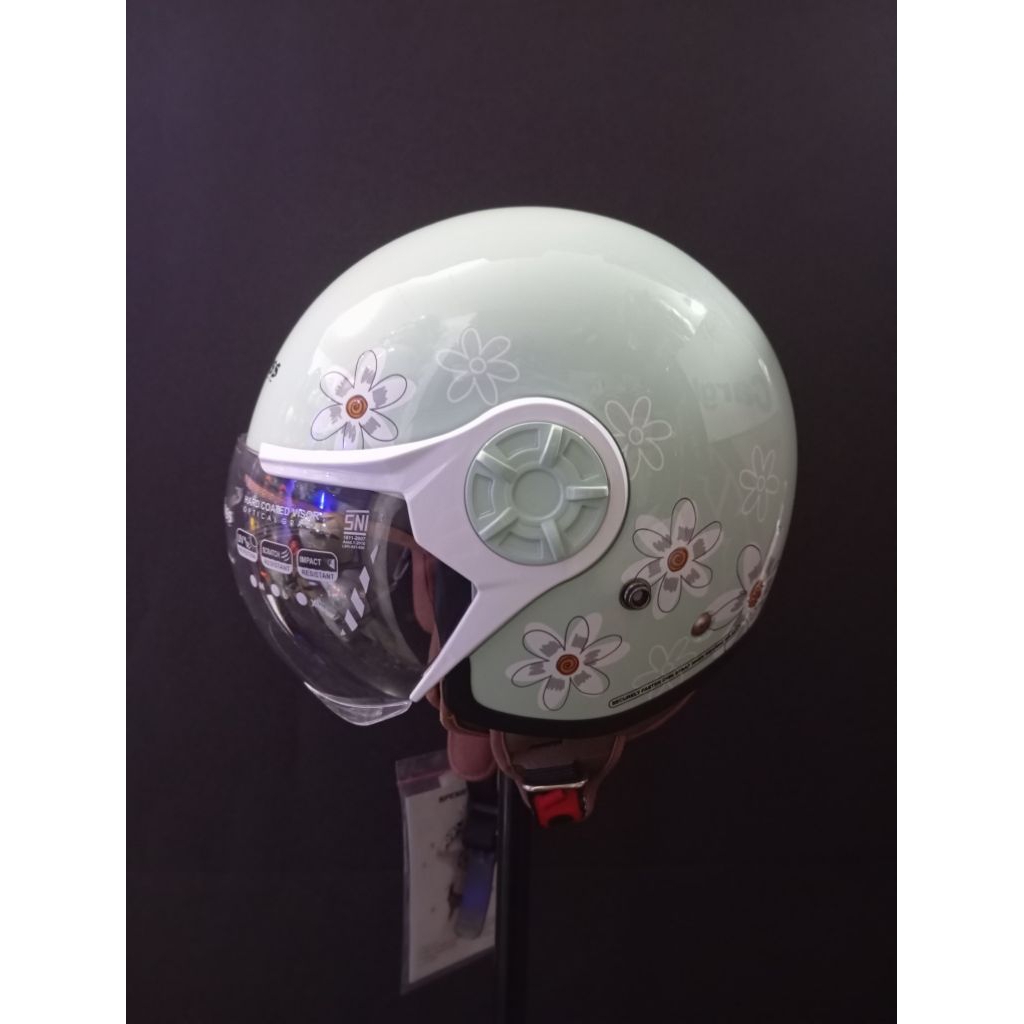 HELM CARGLOSS YRH HIJAB MOTIF FLOWER S GREEN HELM CARGLOSS HIJAB