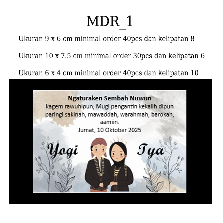 Kartu / Stiker Pernikahan (Mohon Doa Restu)
