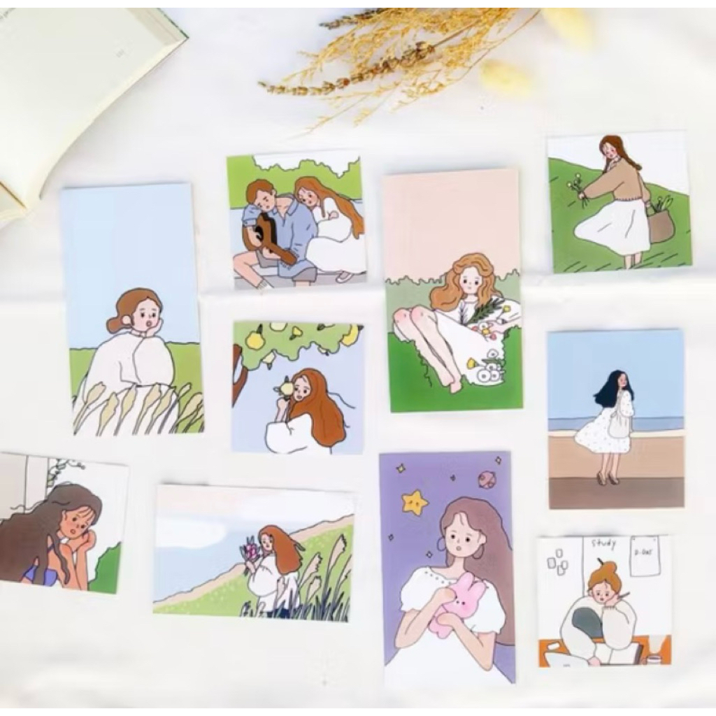 Sticker / Postcard / Poster Dinding Mini Asthetic Ala Korea