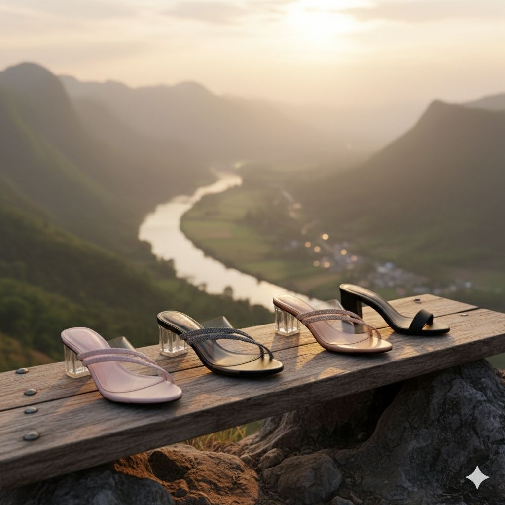 Sepatu Heels Tahu Kaca 7CM Glossy Fashion Wanita V6704 Quality