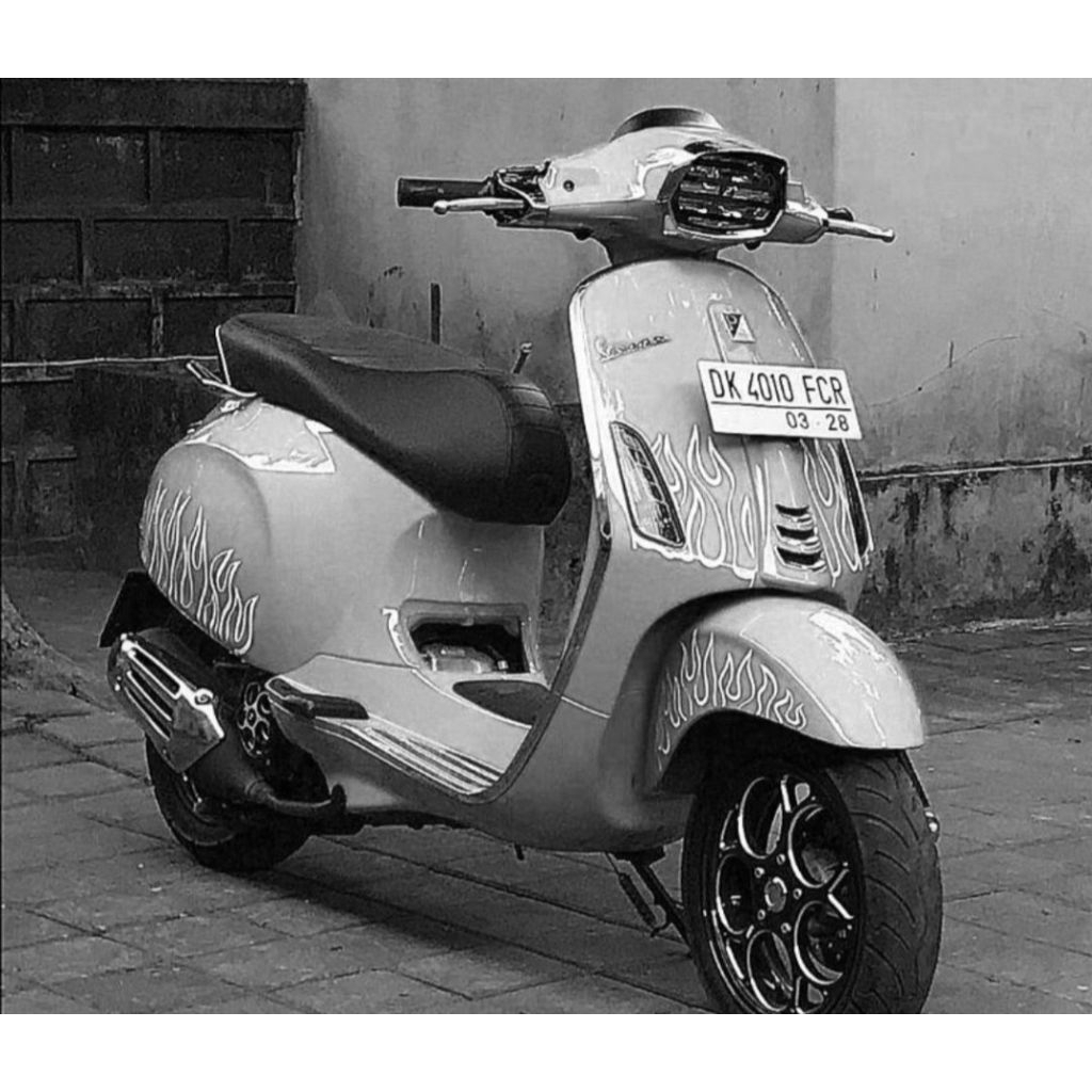 stiker vespa justin bieber putih terbaru