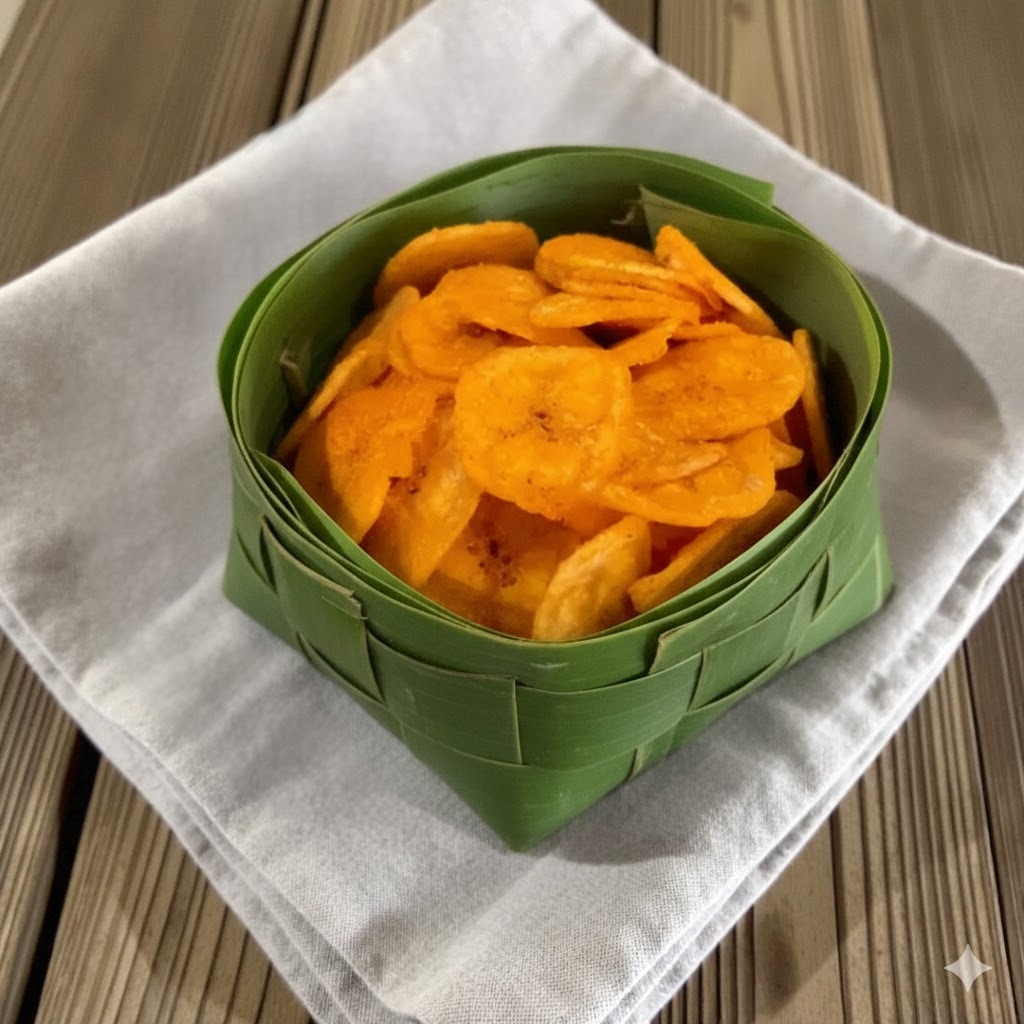 200 gram keripik pisang dengan rasa ( BALADO ) keripik pisang khas lampung | banana chips | keripik 
