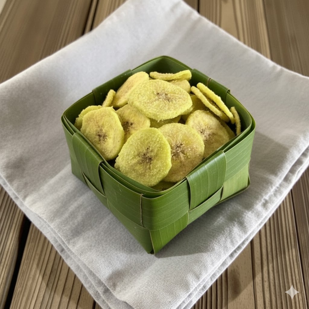 200 gram keripik pisang dengan rasa ( MATCHA ) keripik pisang khas lampung | banana chips | keripik 