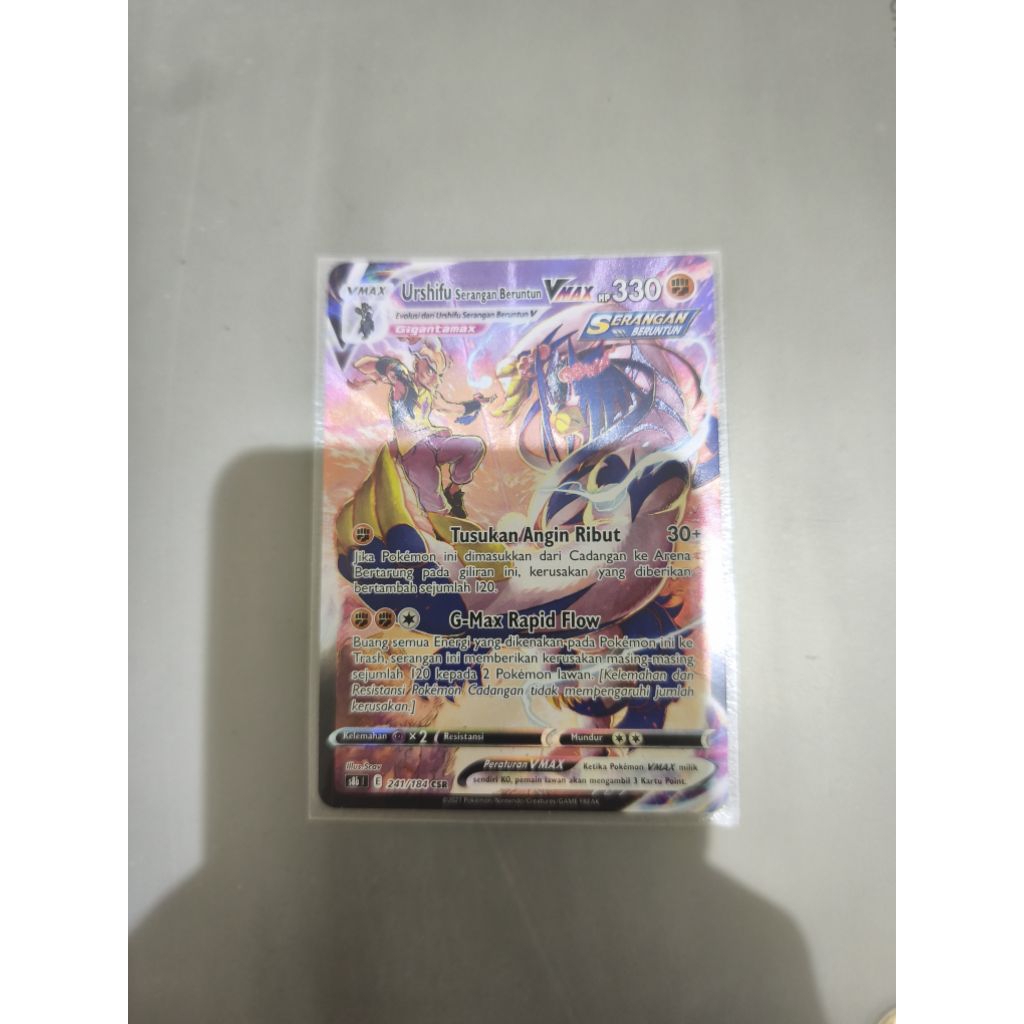 Kartu Pokemon Urshifu serangan beruntun VMAX CSR