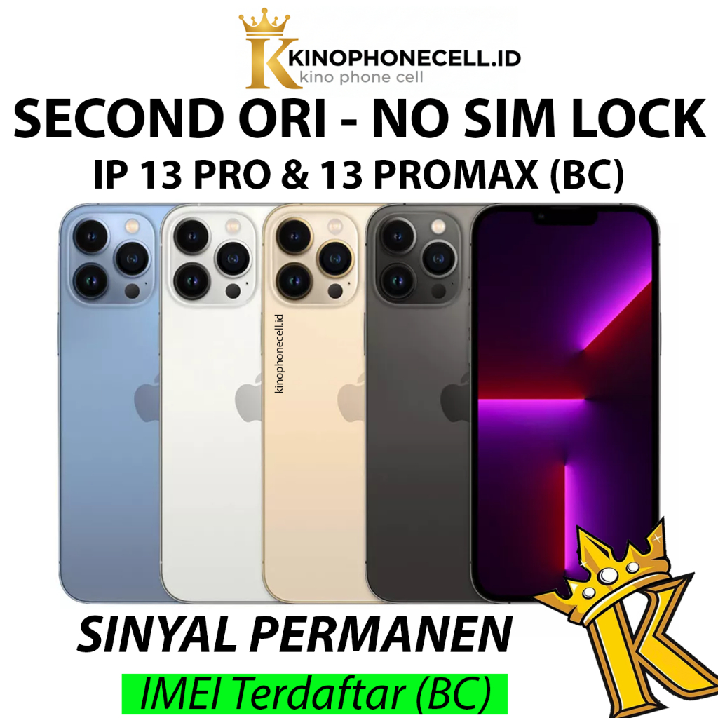BC IPHONE 13 PRO MAX Beacukai & 13 PRO Second Sinyal Permanen 13 PROMAX 128GB 256GB 512GB kinophonec