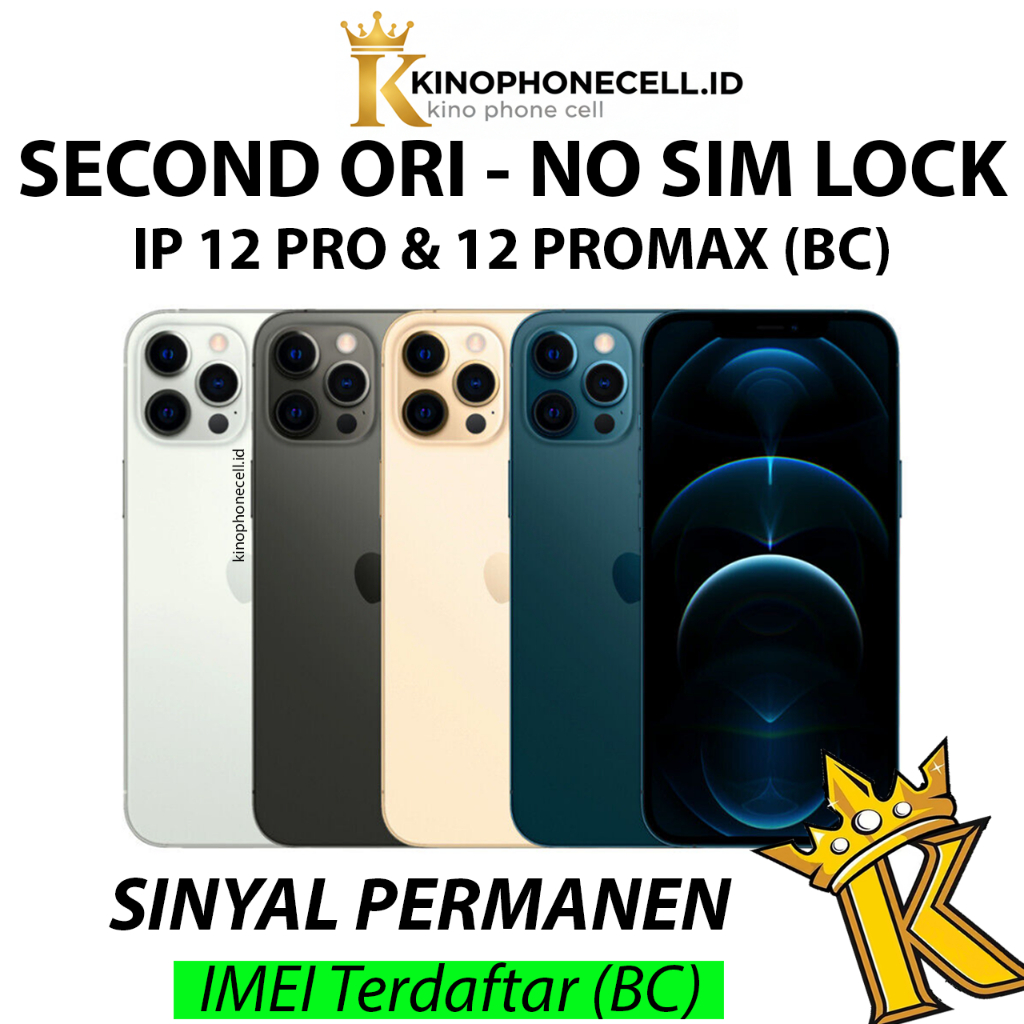 BC IPHONE 12 Pro / 12 Pro Max Second Beacukai Promax BC Bekas 128GB 256GB kinophonecell