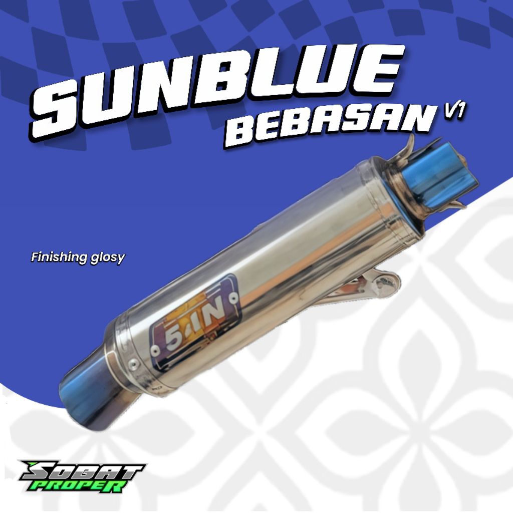 KNALPOT BEBASAN 54N SUNBLUE V2 Vario, Beat, Scoppy, PCX, NMAX OLD, NMAX NEW, AEROX NEW