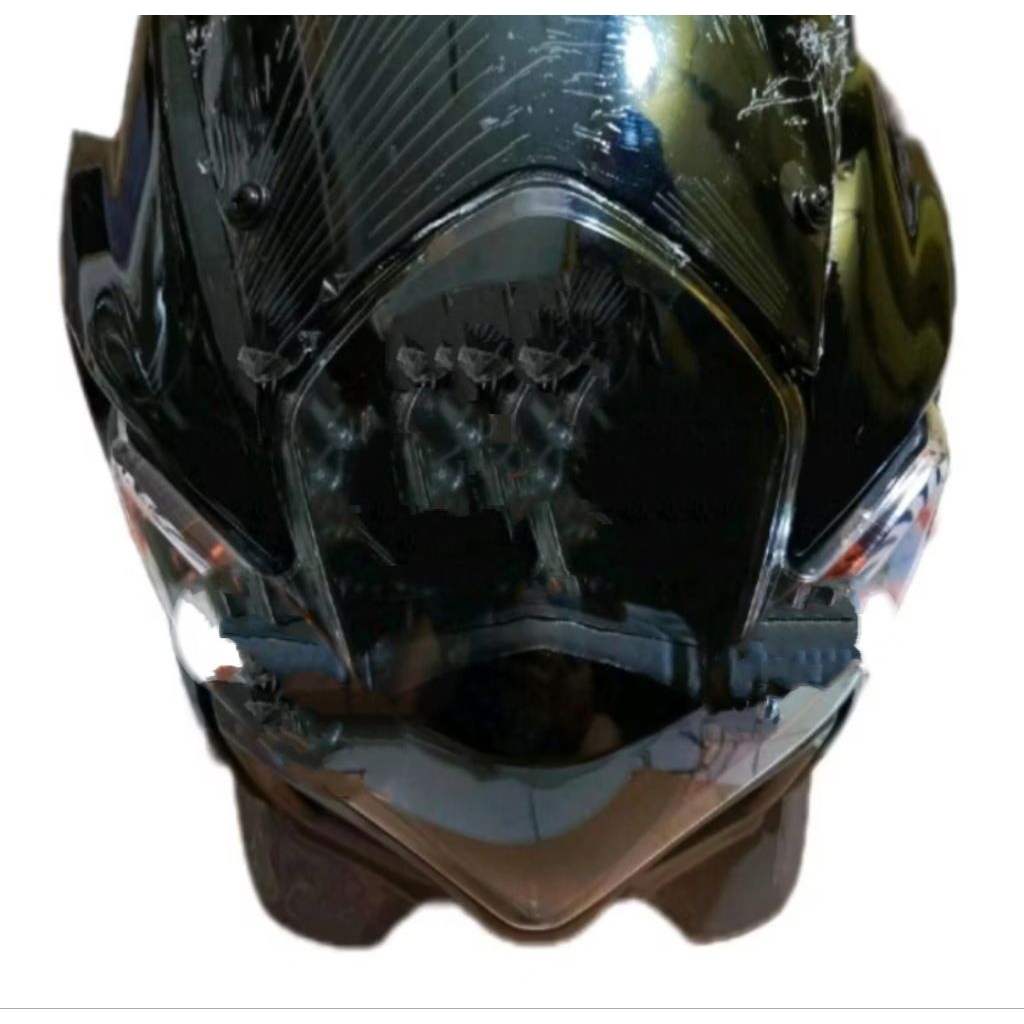 Kedok Reflektor Lampu Depan Satria FU Barong/Old Custom Hitam Komplit Plus Bohlam Socket