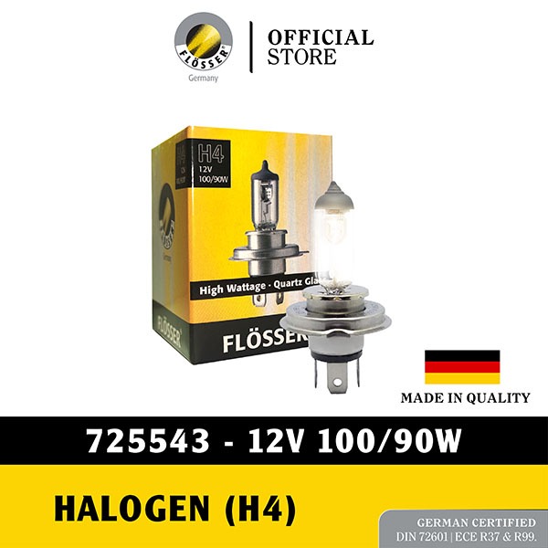 Flosser 725543 Lampu Bohlam Mobil Halogen H4 Rally Original