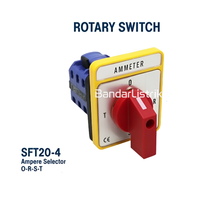 FORT Selector Ampere 4 Posisi Saklar Putar Ampere Meter Rotary Switch 0-R-S-T SFT20-4