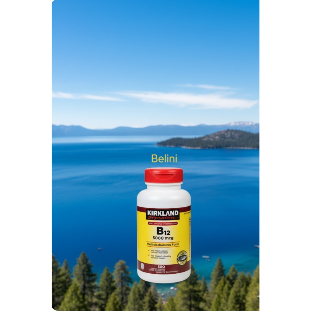 Kirkland Signature Vitamin B12 5000 mcg, Isi 300 Tablet untuk Pembentukan Sel Darah Merah & Fungsi S
