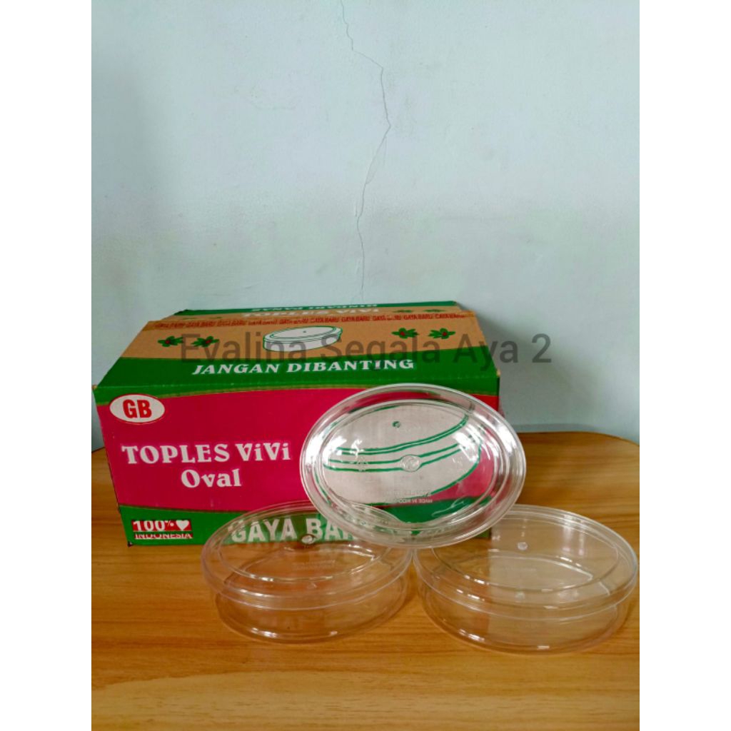 Toples Vivi Oval/ Toples bening oval/toples kue kering oval/Gaya Baru (GB)/ UK. 250 gr