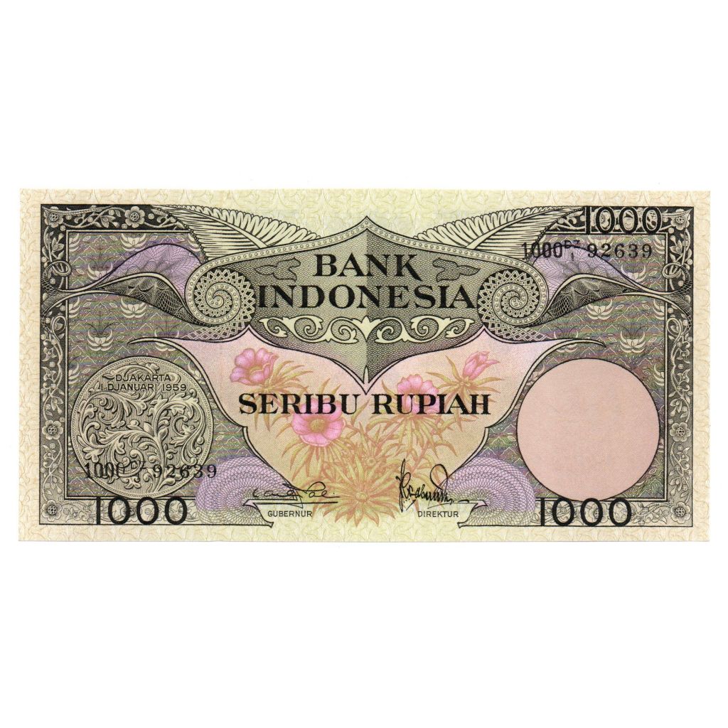 Seri Bunga 1000 Rupiah 1959 Seri DZ-1 92639  Kondisi Baru dan AUNC