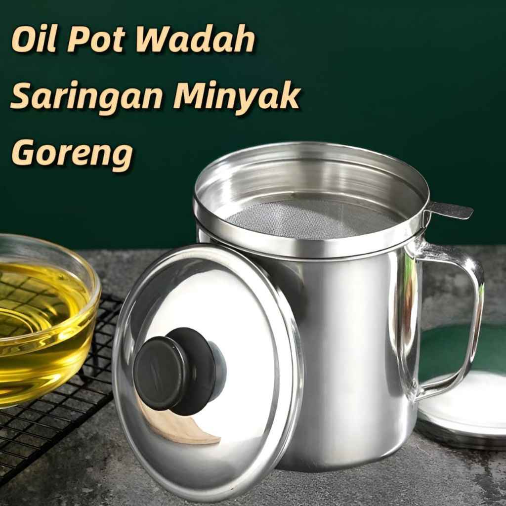 Tempat Saringan Minyak Bekas Gorengan 1.3 L / Oil Por Wadah Saringan •Toko 12 .olshop•