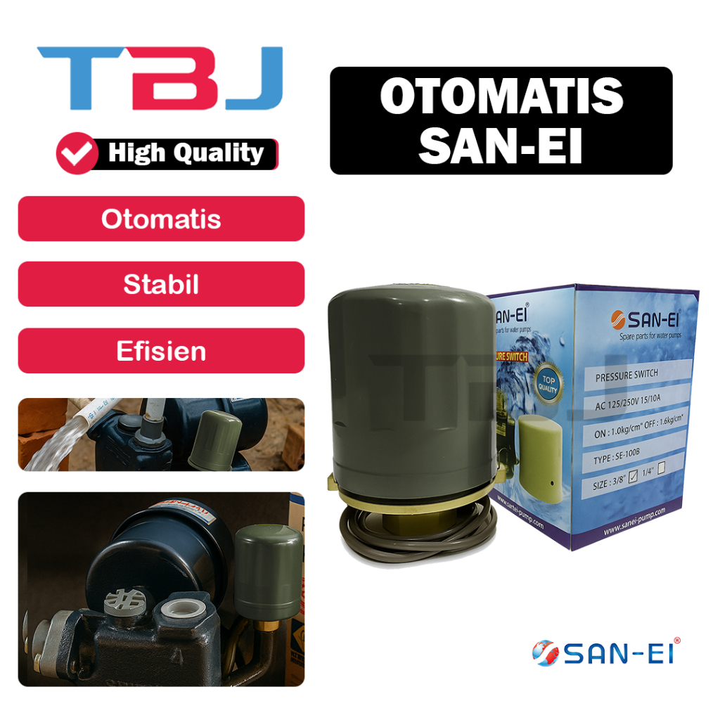Otomatis Pompa Air [[ SAN-EI ]] Pressure Switch Sanei 1/4inch 3/8inch sparepart Pompa Pendorong Sany