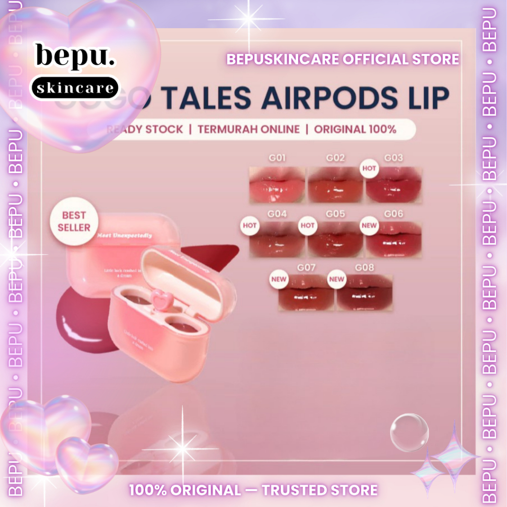 Bepuskincare - Gogo Tales Airpods Lipstik Lovely Cloud 2 in 1 Combination Liptint Lipcream Double La