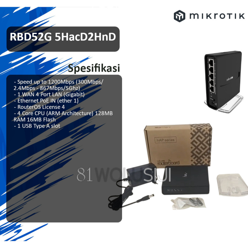 Mikrotik RBD52G HacD2HnD TC dual band Wireless Router AC1200 WIFI5