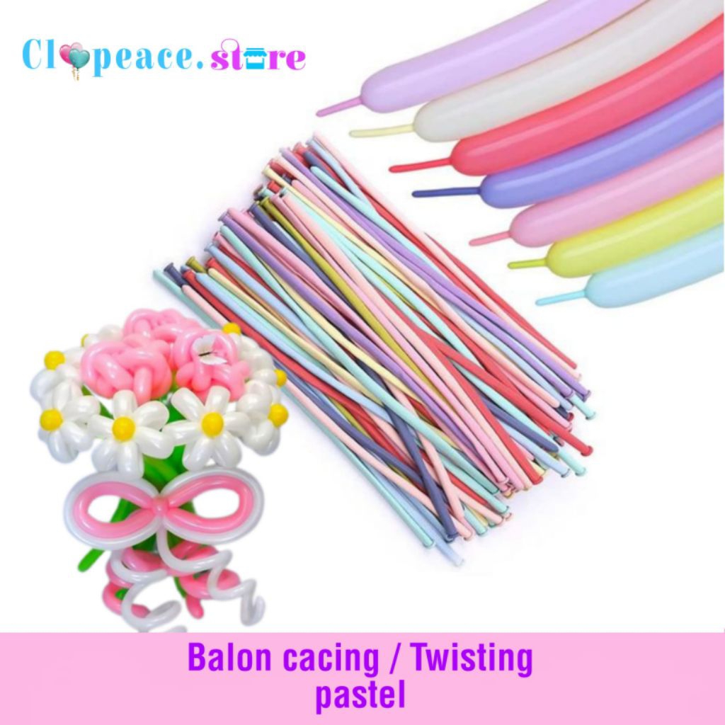 Balon latex twist pentil macaron balon panjang pastel