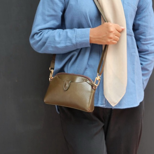 Tas Selempang Wanita Kulit Sapi Asli Berkualitas Grad A Valiant Leather GINA Bag ( 32 383 ) Sling Ba