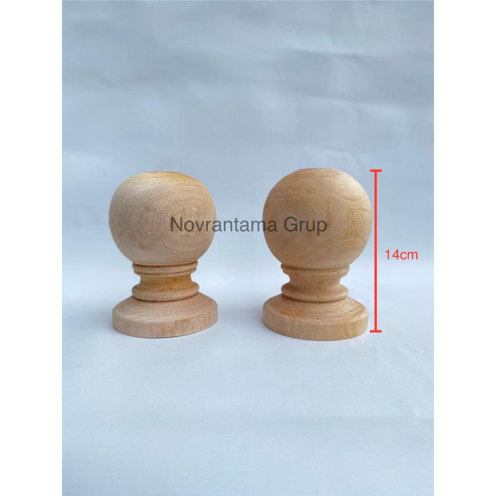 Kayu Bubut Mahoni / Kayu Bubut Ukir / Kepala Anak Pagar Hand Ralling Tangga Kayu Mahoni / Kepala Pag