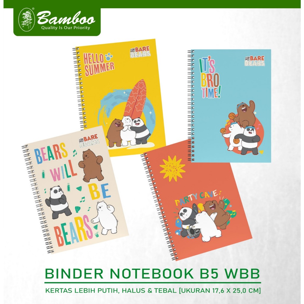 Bamboo Binder NoteBook B5 We Bare Bears Series