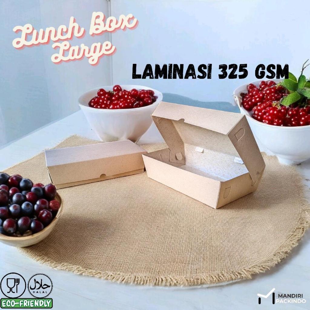 Paper Lunch Box Large Laminasi 100 pcs 325 gsm | paper Kraft coklat berlaminasi Large