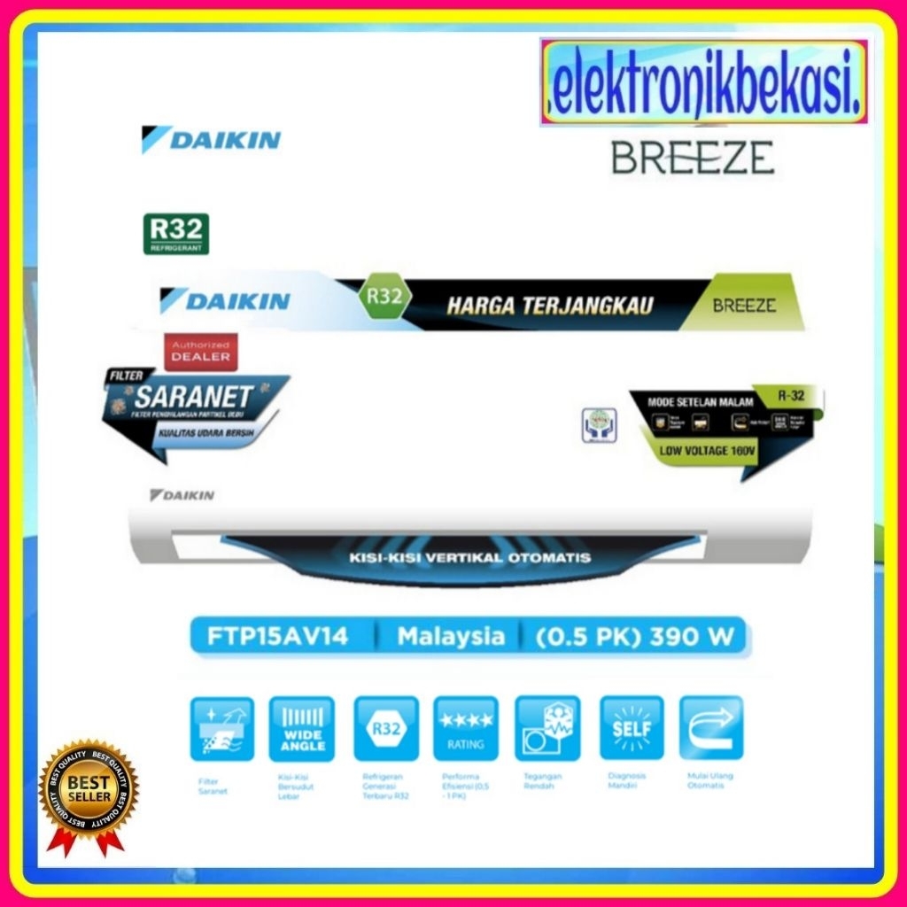 AC DAIKIN FTP 15AV 14 / AC DAIKIN MALAYSIA 0.5 PK FTP 15AV15 / DAIKIN FTP-15AV14 MALAYSIA