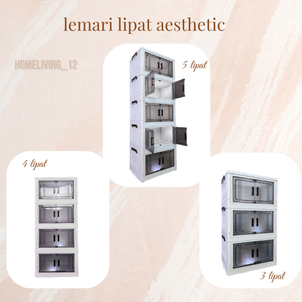 Lemari Lipat Serbaguna Susun 3 Susun 4 Susun 5  Lemari Plastik Estetik Serbaguna
