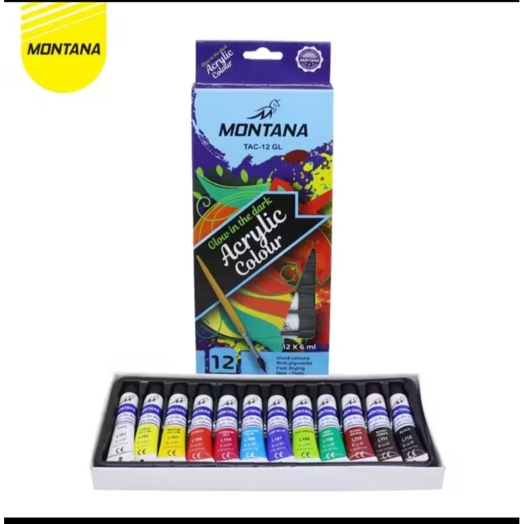 Cat Acrylic Glow in The Dark 12 warna Montana