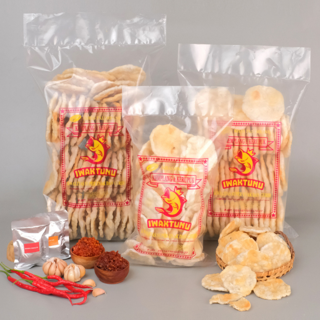 Iwaktunu Kemplang Panggang Paket Hemat Dapat 3 Bungkus + Sambal | Kemplang Iwaktunu Asli Palembang