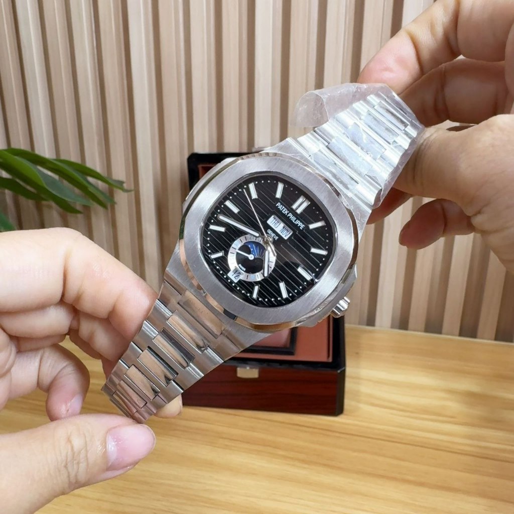 Jam Tangan Pria / Cowok Automatic Patek Philippe Tanggal Hari Aktif Autenthic Fesyen Korean Watch