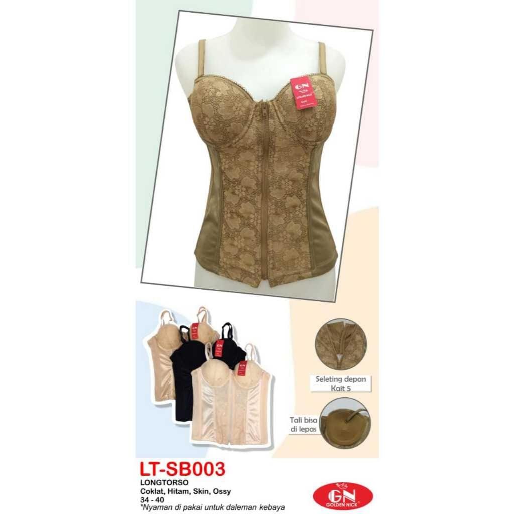 Longtorso Golden Nick Kamisol Pelangsing Dalaman Kebaya Premium Renda Korset Corset Bra