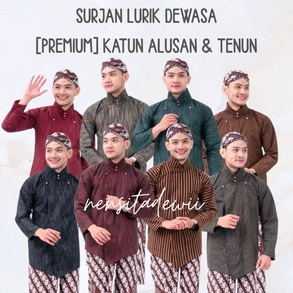 [] Surjan Lurik, Katun Alusan & Tenun - Baju Surjan / Baju Jawa Lurik Alusan
