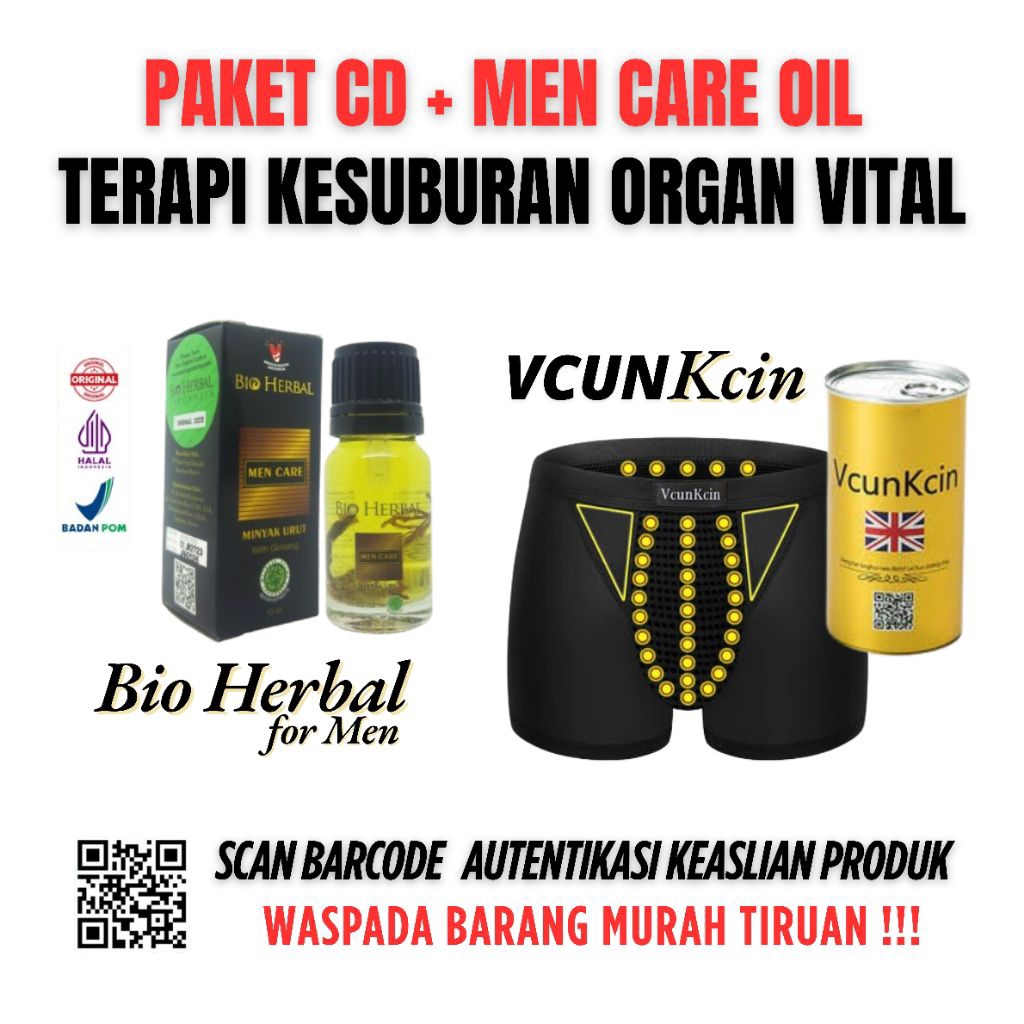 Paket Celana Dalam VcunKcin Magnetic + Men Care for Men Vcun Celana Dalam Boxer Kesehatan Pria