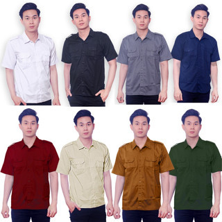 Kemeja Seragam Karyawan PDH POLOS Bahan American Drill